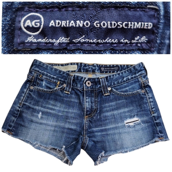 Ag Adriano Goldschmied Pants - AG Adriano Goldschmied The Frayed Short Exclusivly For Bloomingdales Sz 25